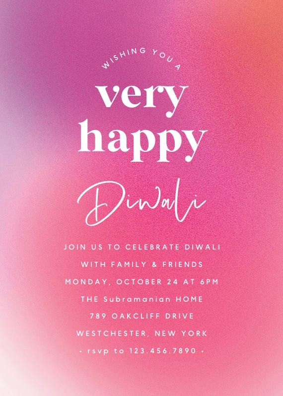Gradient celebration - invitación para el festival de diwali