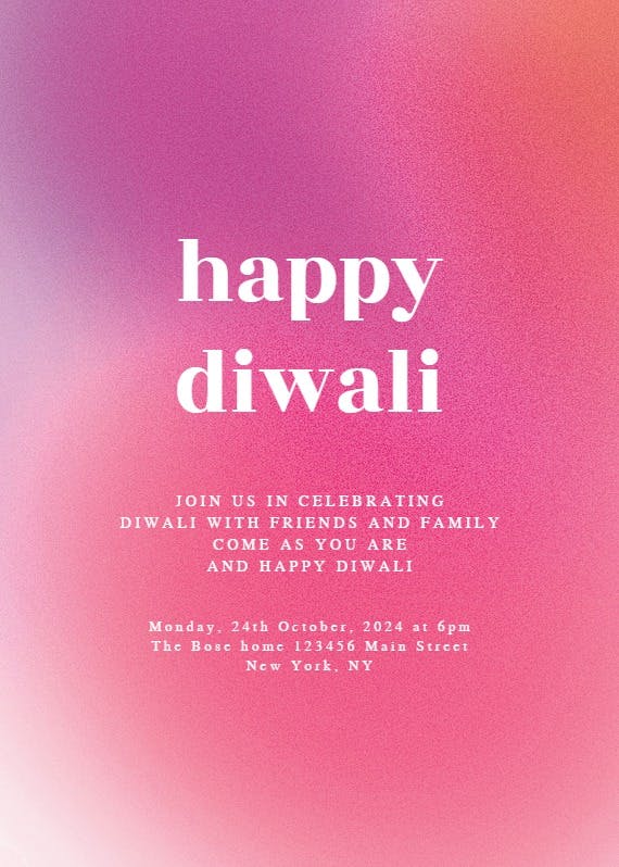 Gradient celebration - diwali invitation