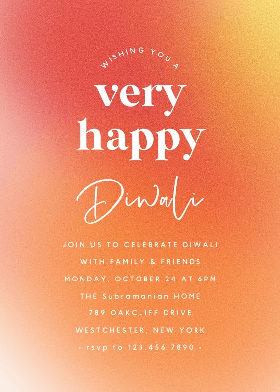 Gradient celebration - invitación para el festival de diwali