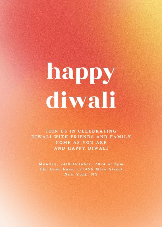 Gradient celebration - diwali invitation