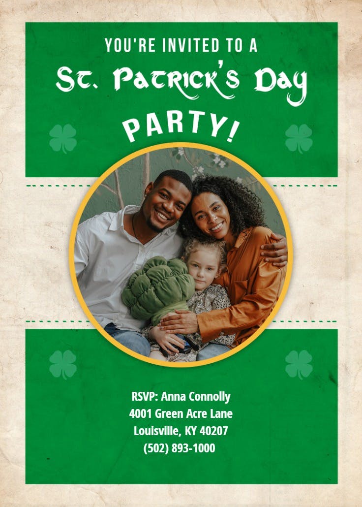 Green party - invitación para el día de san patricio