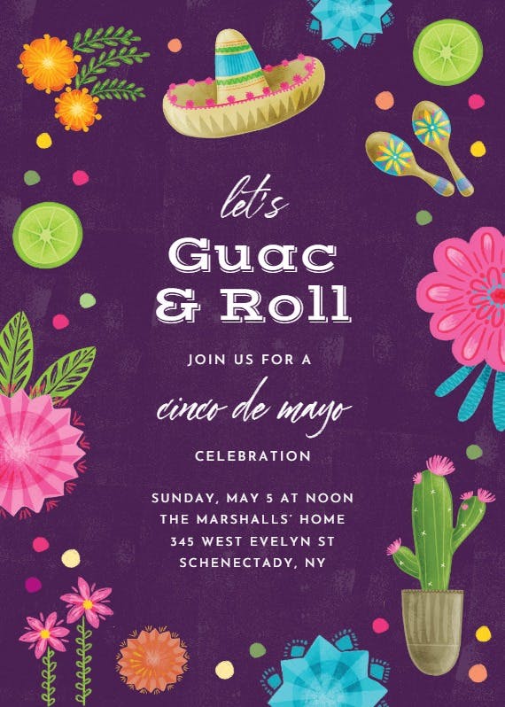 Guac on - cinco de mayo invitation