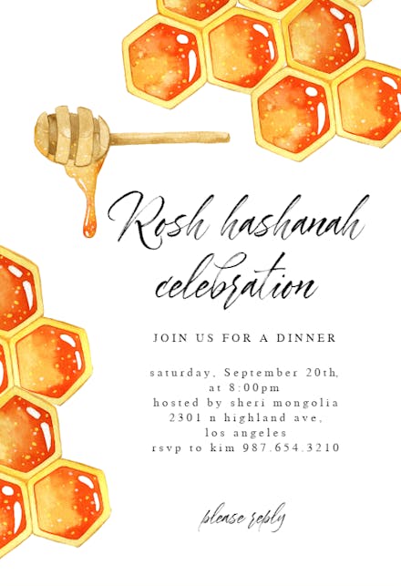 Honey comb - Rosh Hashanah Invitation