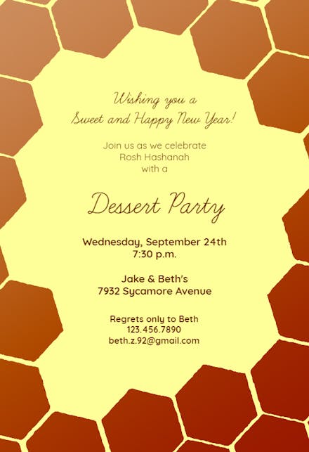 Honeycomb - Rosh Hashanah Invitation