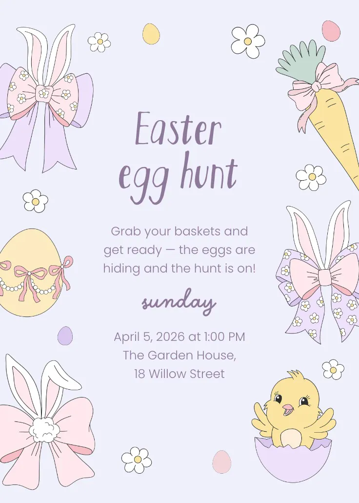 Hop into the hunt - การ์ดเชิญอีสเตอร์