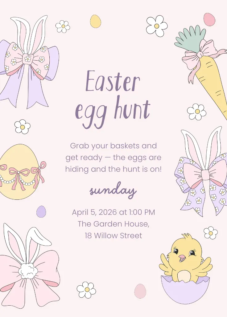 Hop into the hunt - การ์ดเชิญอีสเตอร์