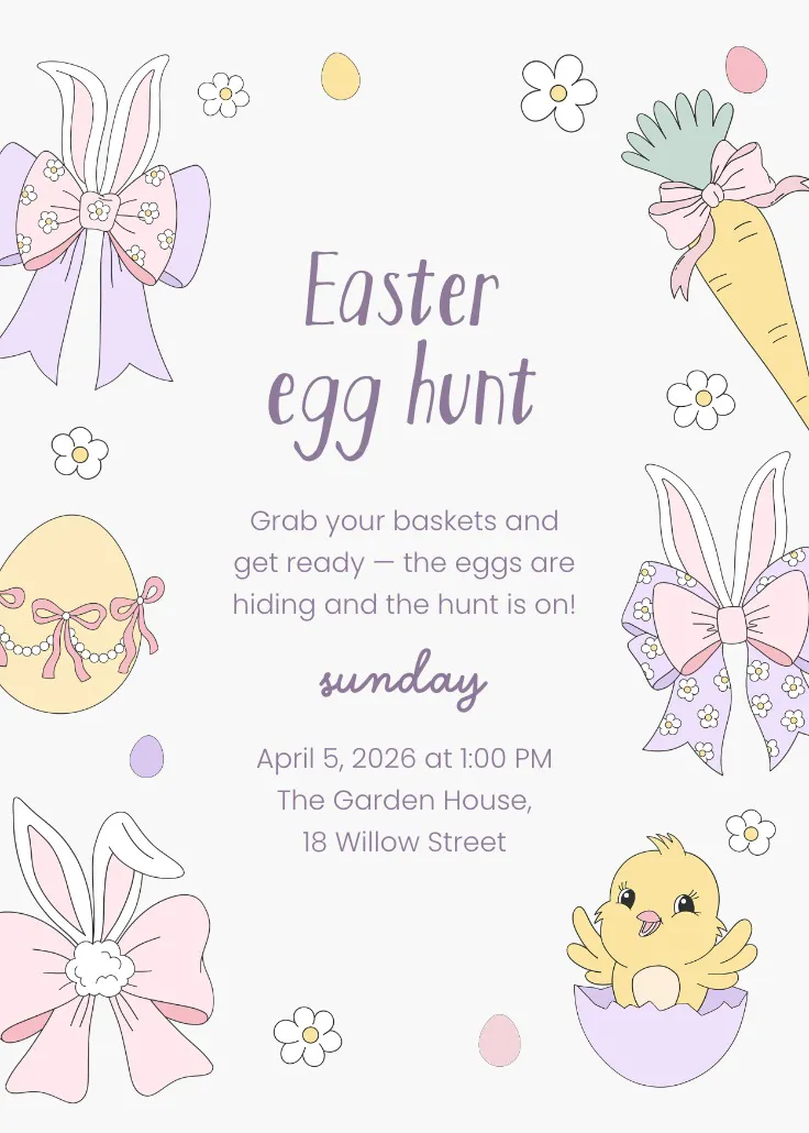 Hop into the hunt - การ์ดเชิญอีสเตอร์