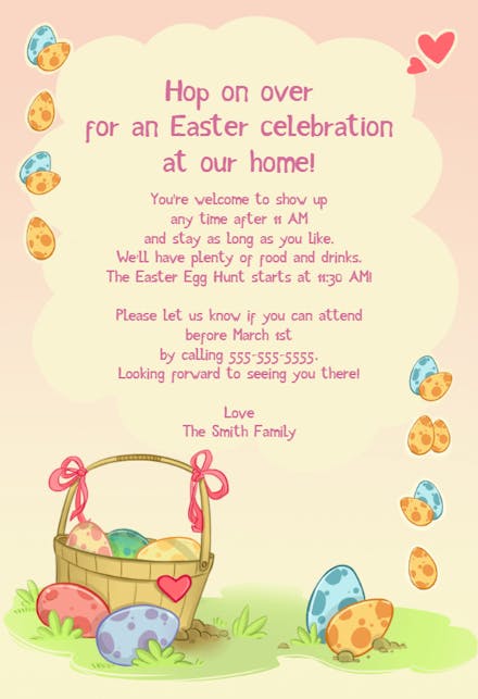 Easter Invitation Templates Free Greetings Island