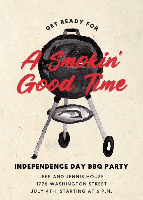 Impeccably charred - 4th of july invitation