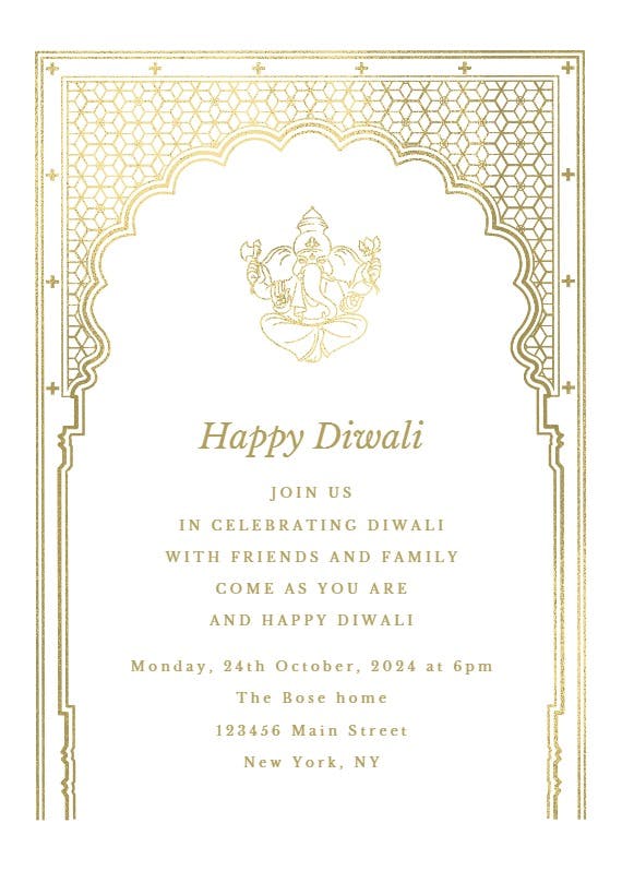 Indian gateway - diwali invitation