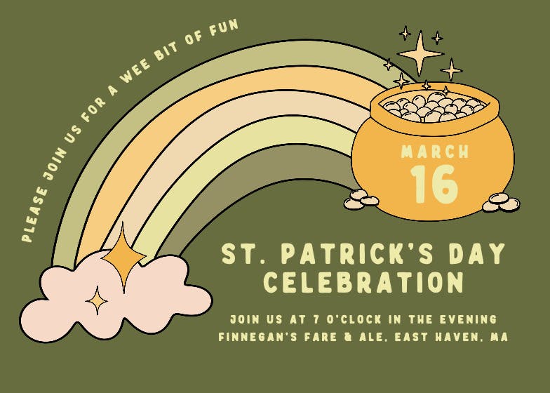 Irish fun -  invitación para el día de san patricio