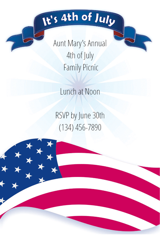 It's 4th of July 4th of July Invitation Template (Free) Greetings