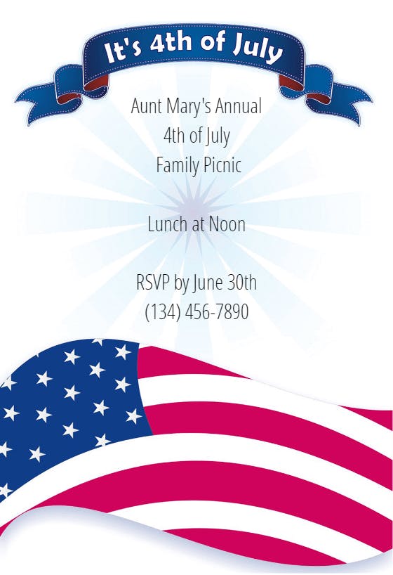 It's 4th of July - 4th of July Invitation Template (Free) | Greetings ...