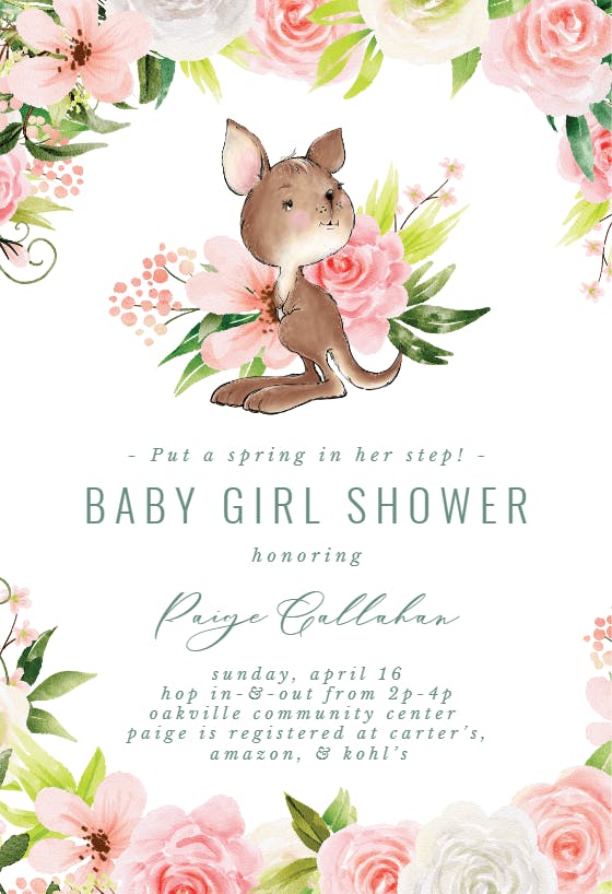 Leaps and bounds -  invitación para baby shower