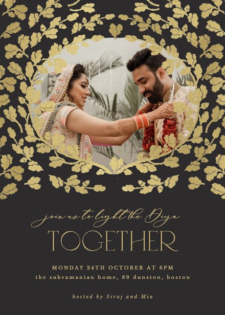 Leaves of gold - diwali invitation