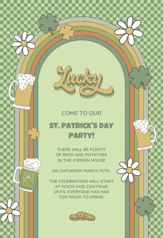 Lucky - st. patricks day invitation