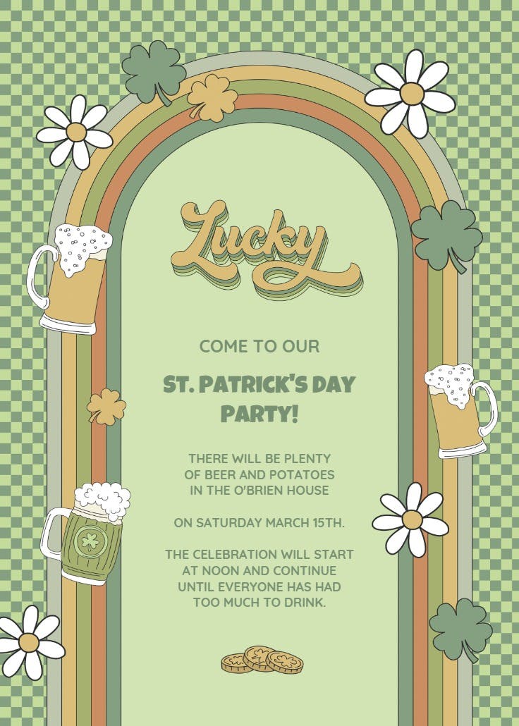 Lucky - invitación para el día de san patricio