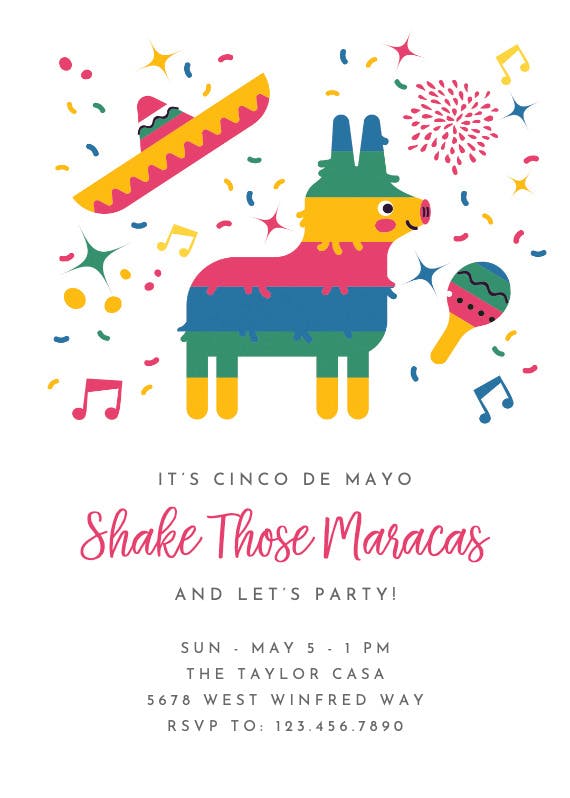 Maracas - cinco de mayo invitation