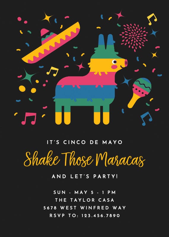 Maracas - cinco de mayo invitation