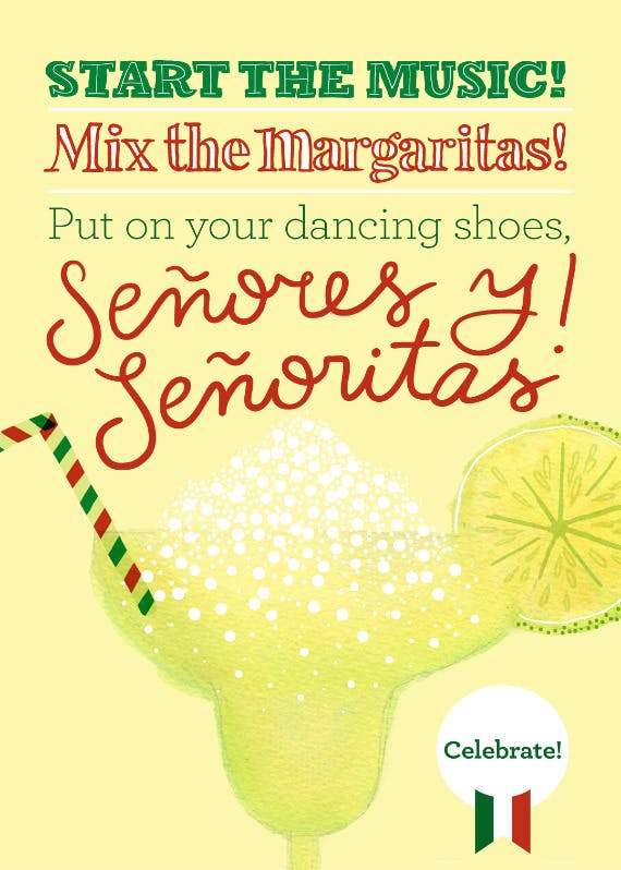 Mix the margaritas -  tarjeta para el cinco de mayo