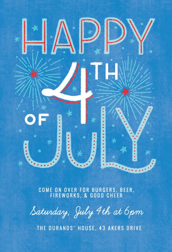 Mod fourth of july - 4th of july invitation