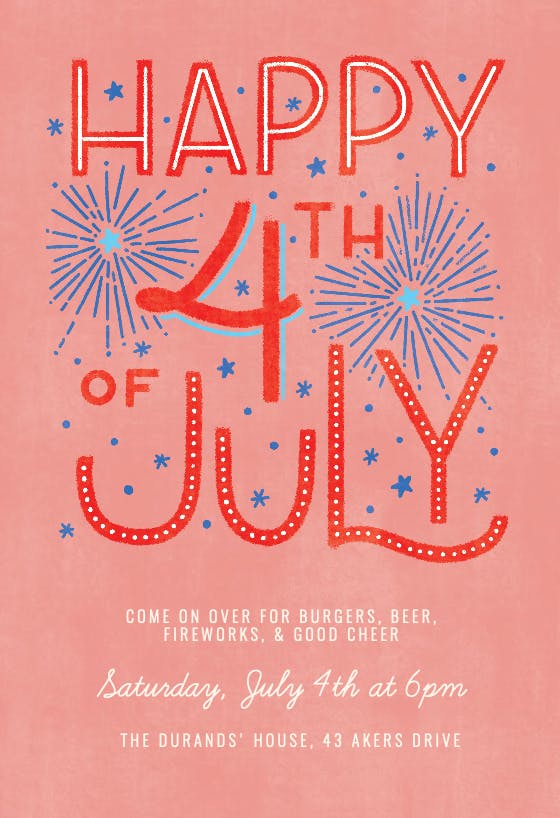 Mod fourth of july - 4th of july invitation