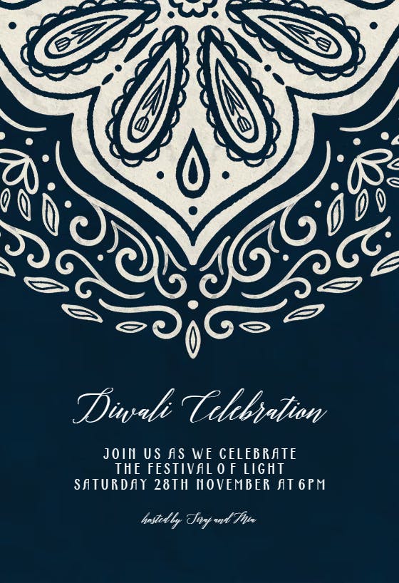 Ornate -  invitacione para el festival de diwali
