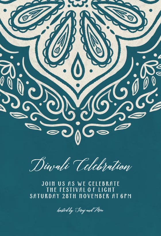 Ornate - invitación para el festival de diwali