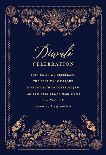 Paisley & birds - holidays invitation