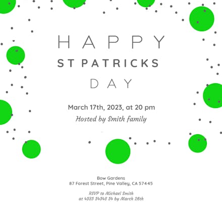 Patricks Dots - St. Patricks day Invitation