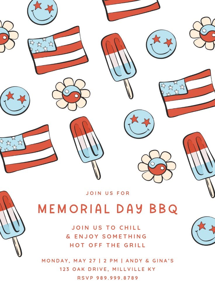 Patriotic party - memorial day invitation