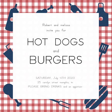 Picnic Stencils - 4th of July Invitation