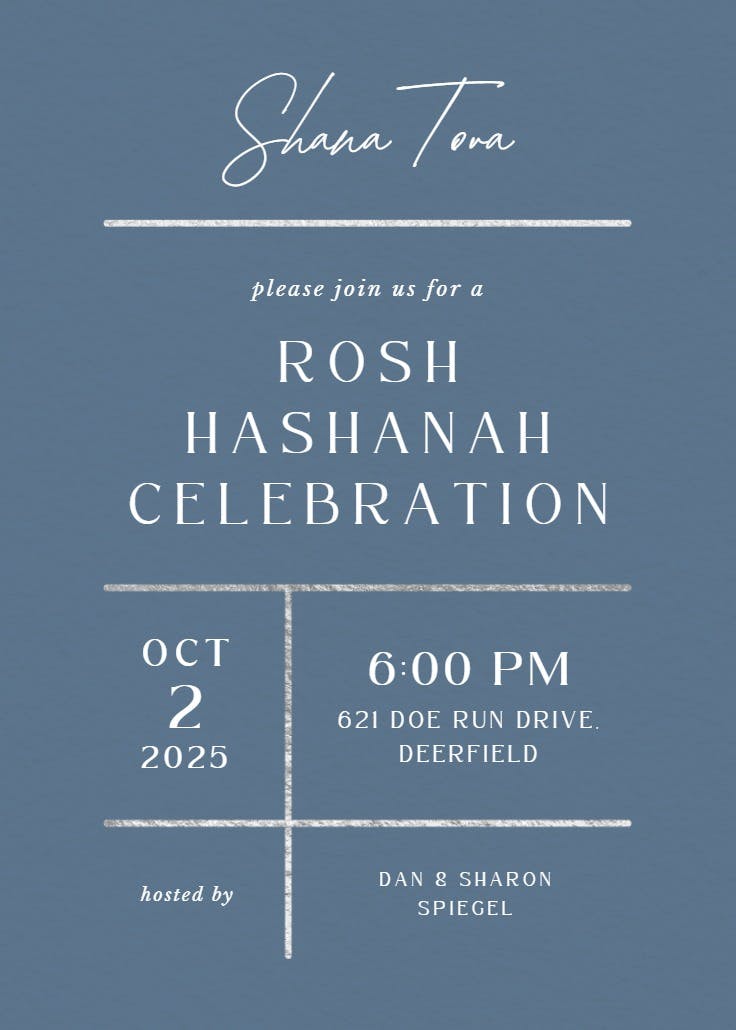 Polished look - rosh hashanah invitation