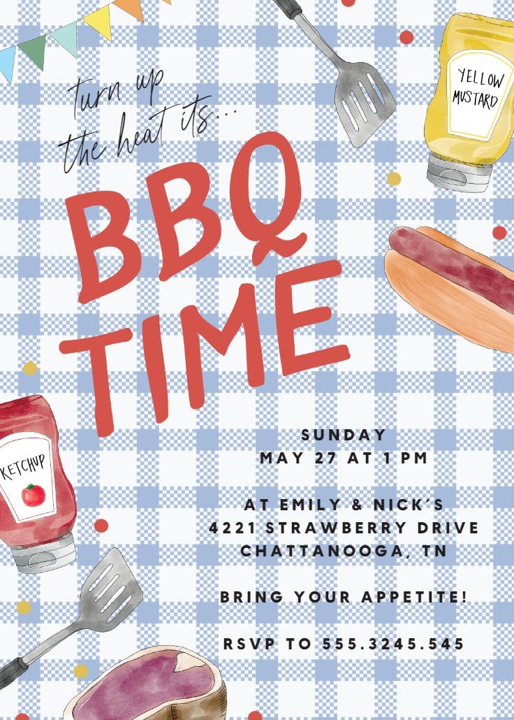 Sizzling summer fun - memorial day invitation