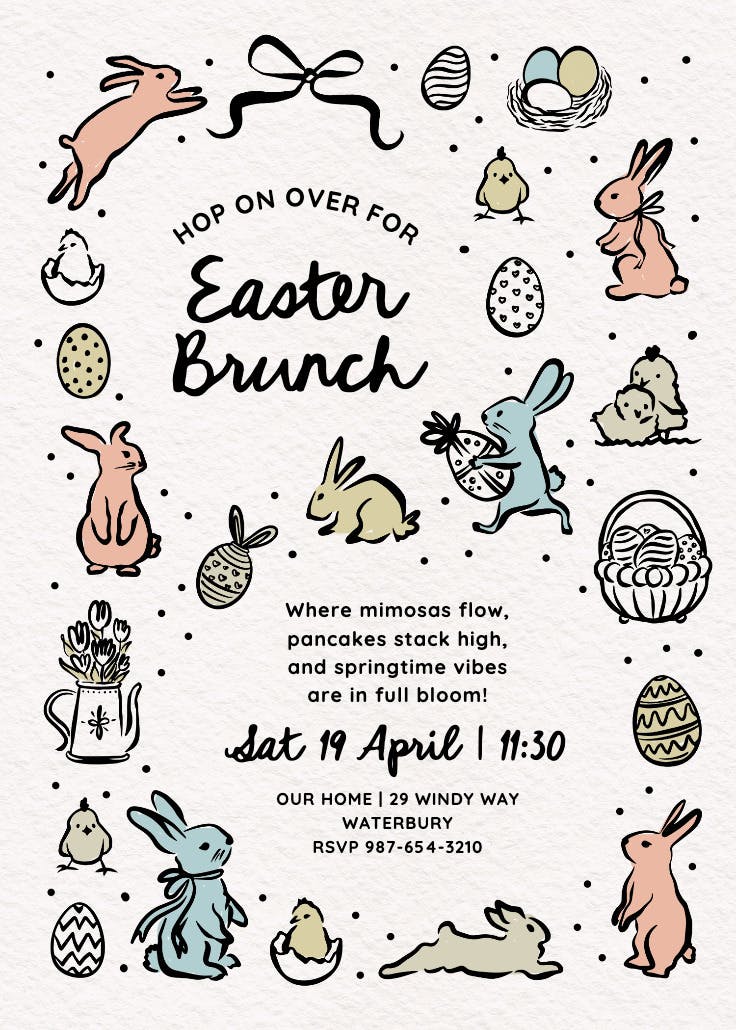 Spring sketches - easter invitation