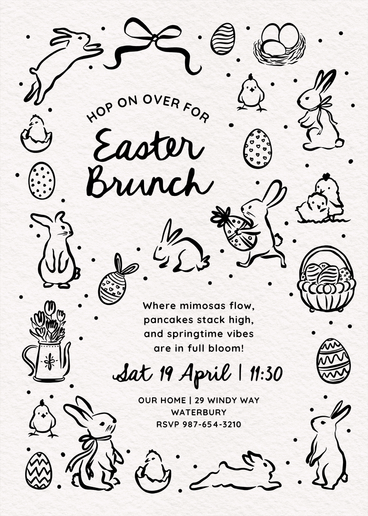 Spring sketches - easter invitation