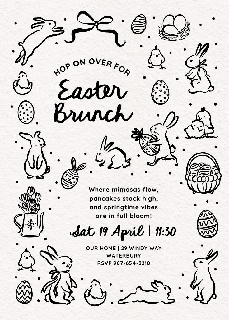 Spring sketches - easter invitation