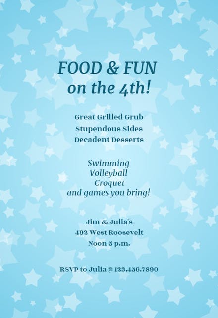 Stars - 4th of July Invitation