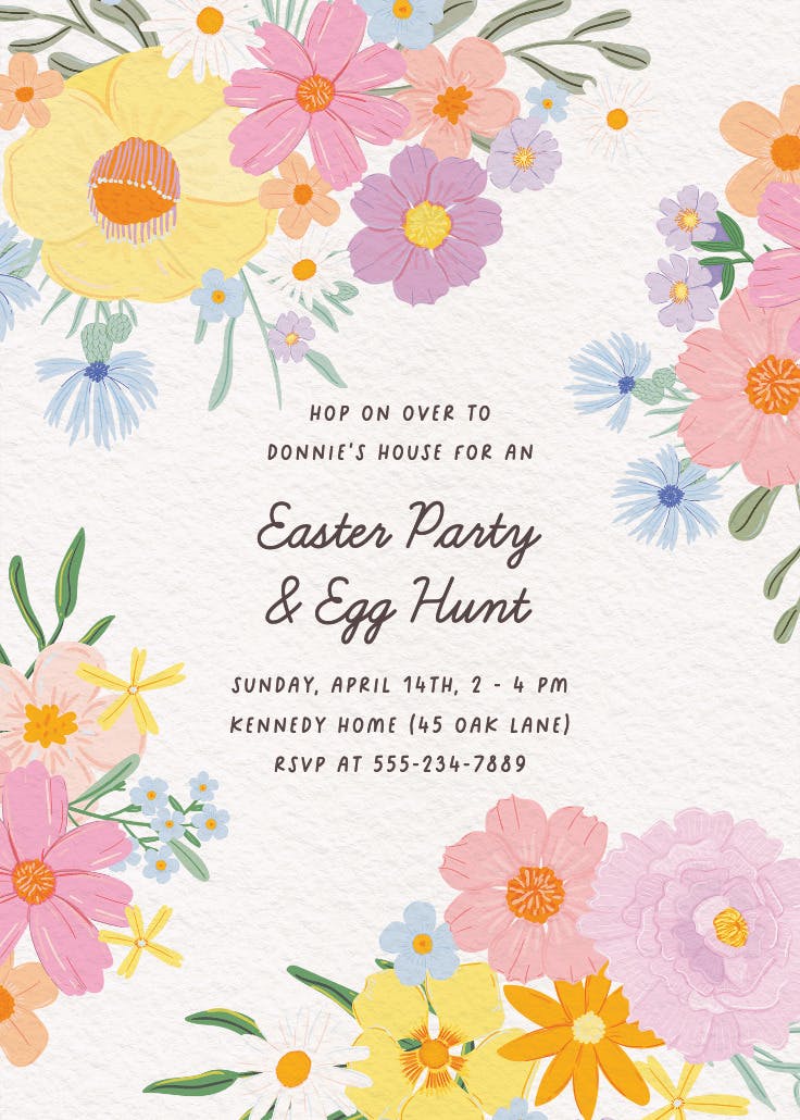 Stylized blooms - invitación de pascua