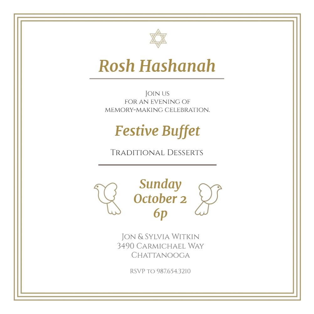 Symbol simplicity - rosh hashanah invitation