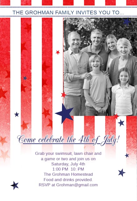 Us Family - 4th of July Invitation
