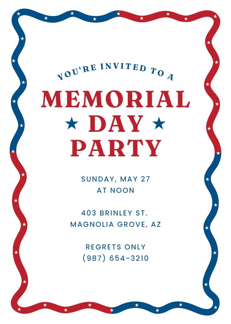 Vintage border - memorial day invitation