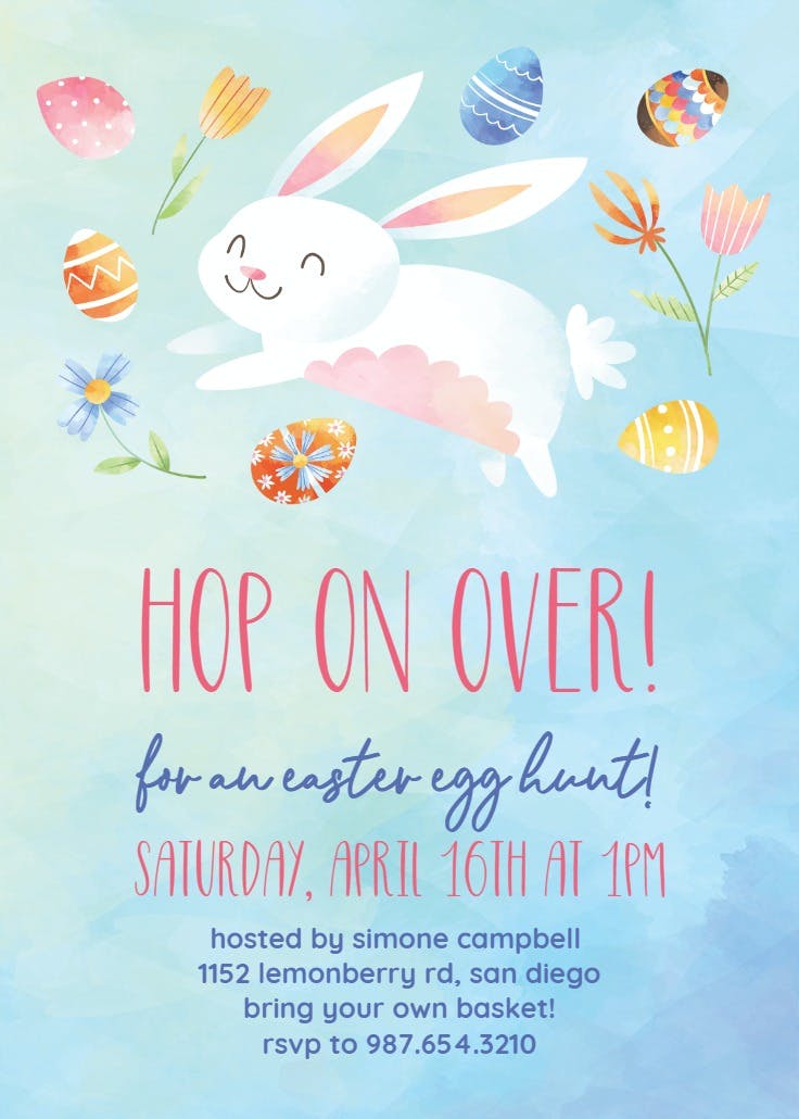 Watercolor easter - invitación de pascua