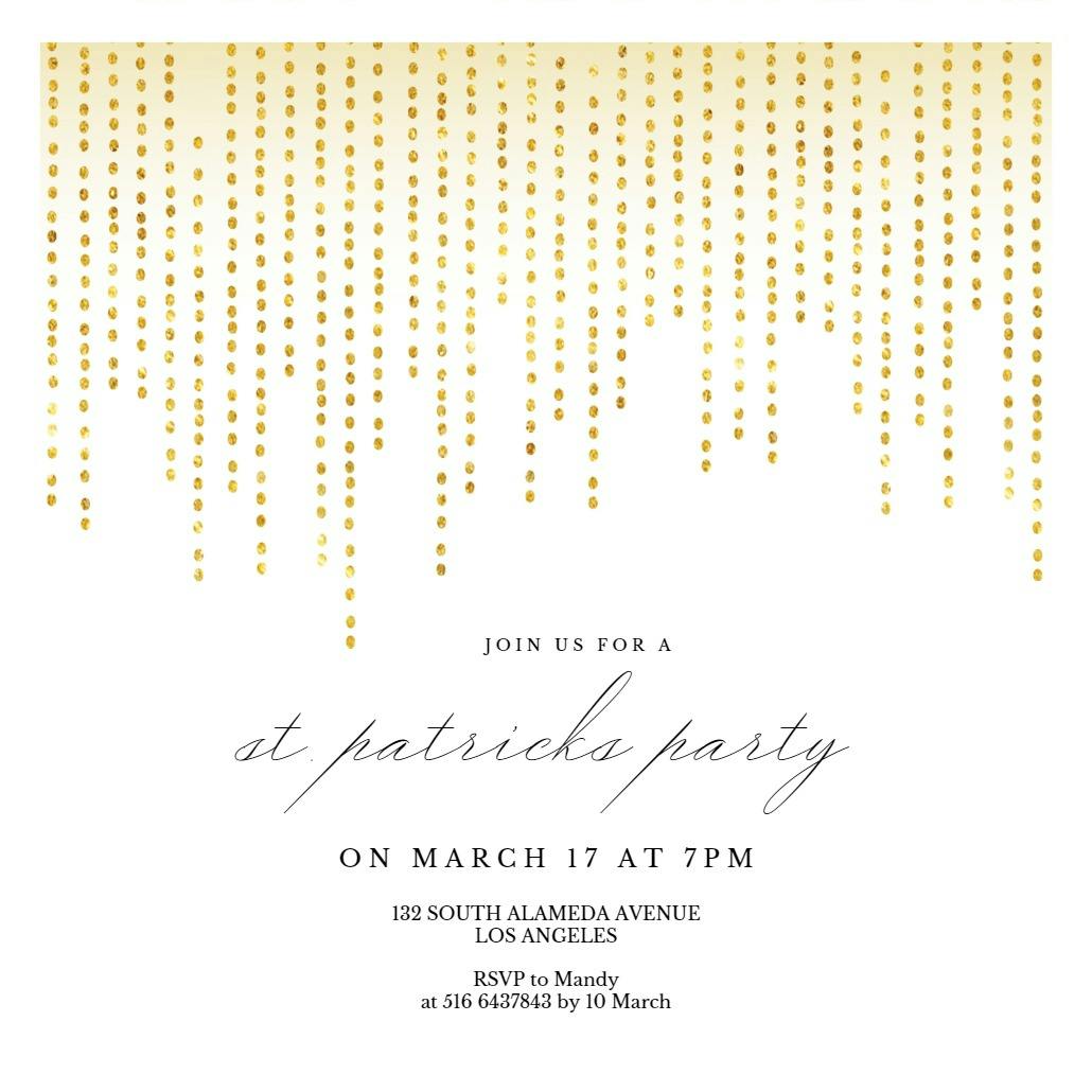 Waterfall dots - invitación para el día de san patricio