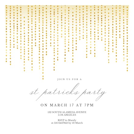 Waterfall Dots - St. Patricks day Invitation