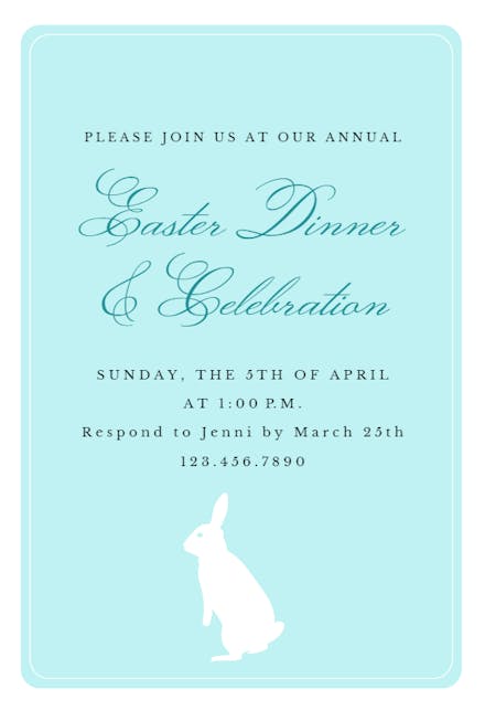 White Rabbit - Easter Invitation