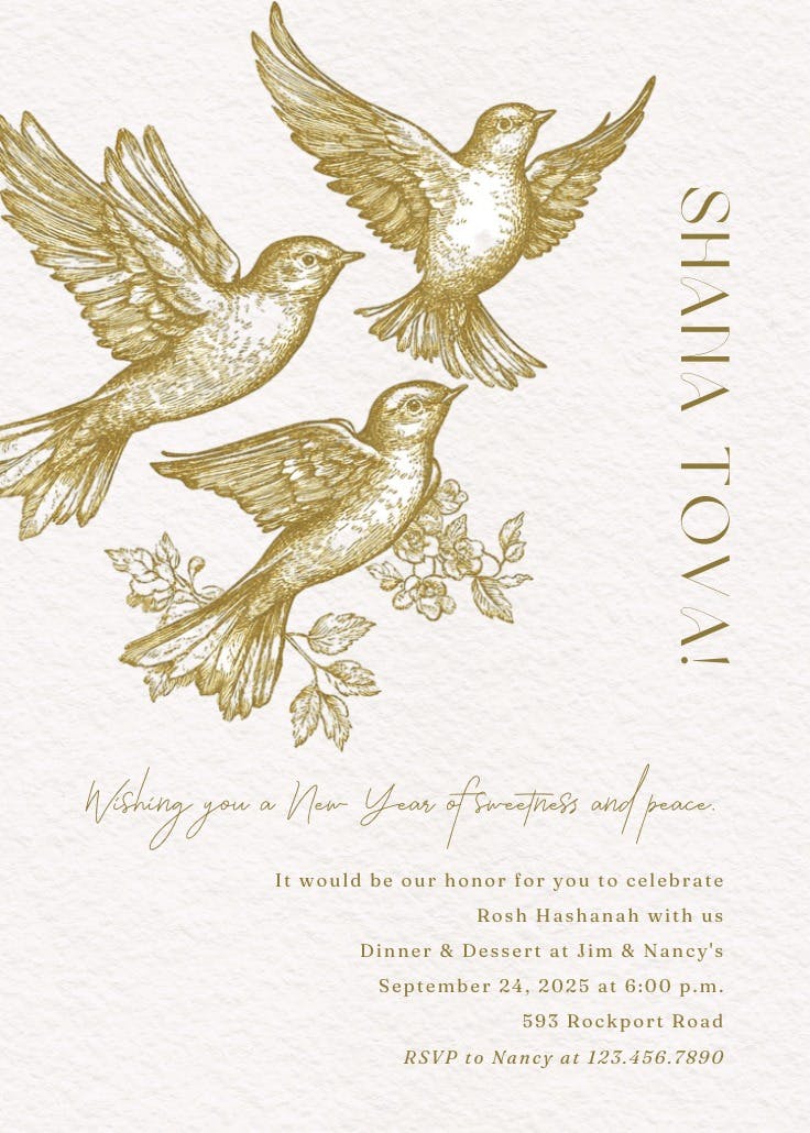 Wings of light - rosh hashanah invitation