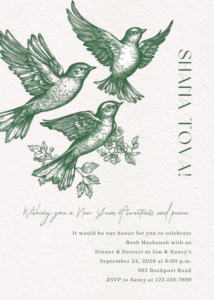 Wings of light - invitación para rosh hashanah