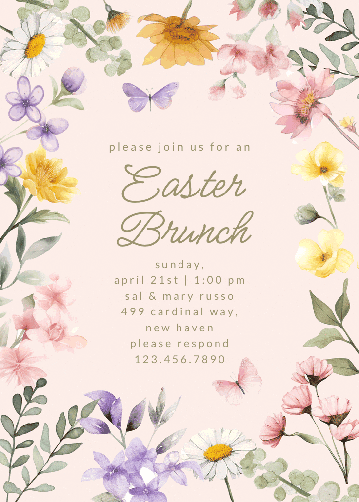 Wonderful blossoms - invitación de pascua
