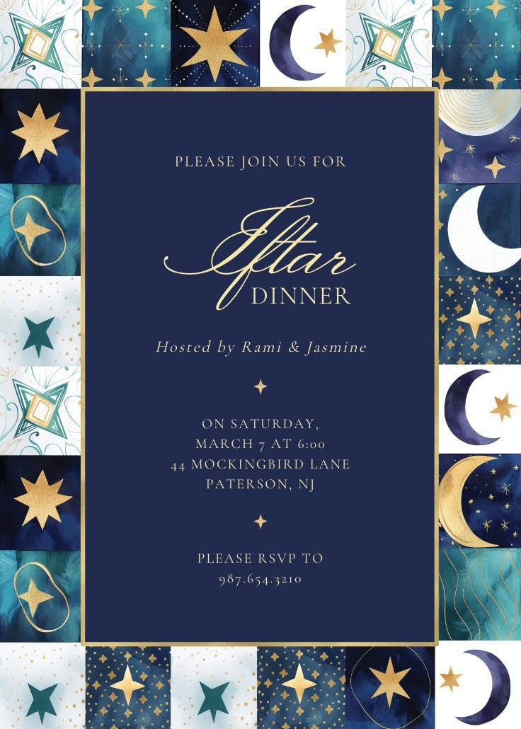 Celestial iftar - invitación para día festivo